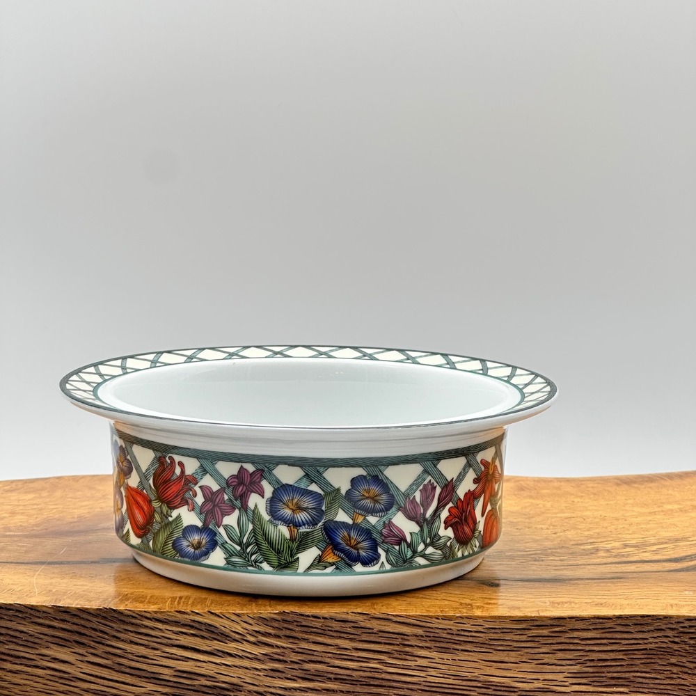 Dansk Nordic Garden Porcelain Floral Trellis Serving Bowl Portugal 6.75"